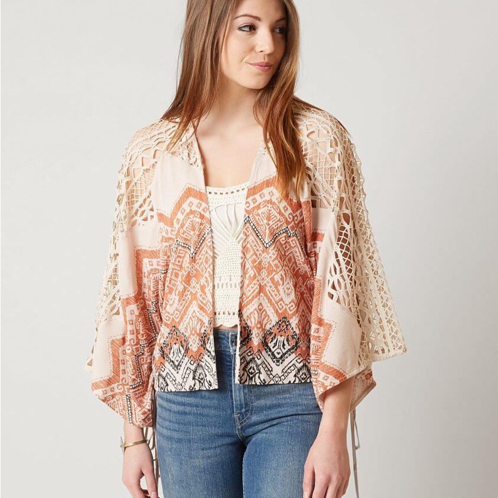 Miss Me kimono cardigan crochet hippy boho style size small